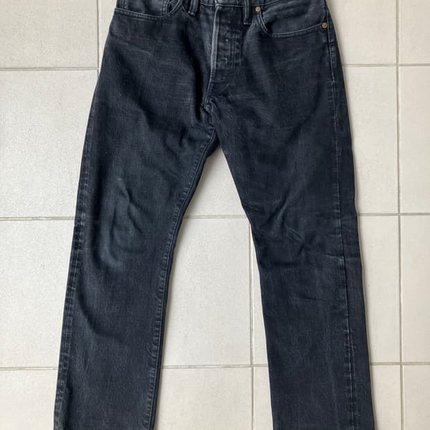 RRL 미국생산 슬림핏 흑청 데님