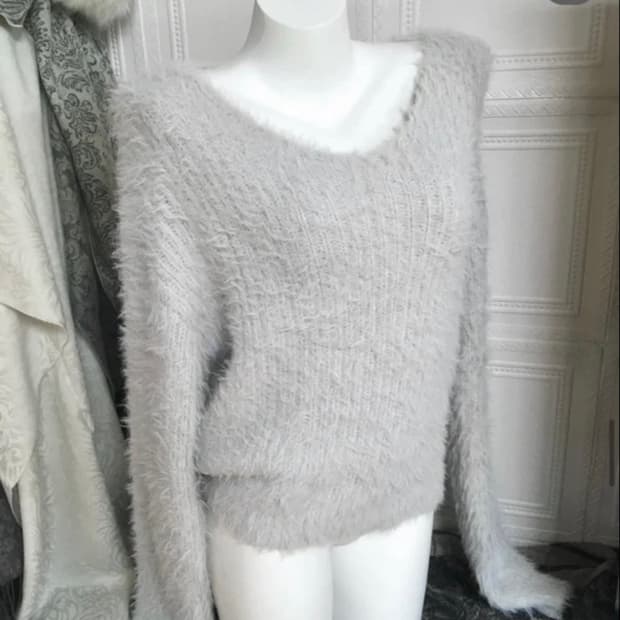 inpysecond 오네갸루 빈티지 달천깔 니트