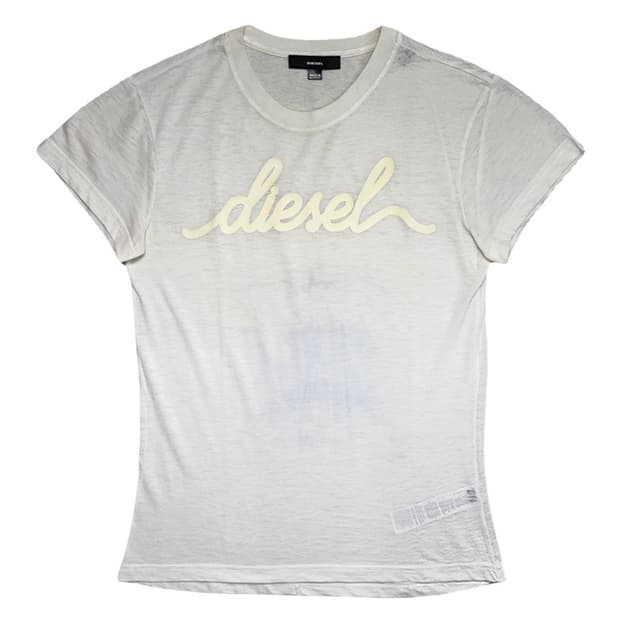 DIESEL 로고 프린팅티 화이트 S