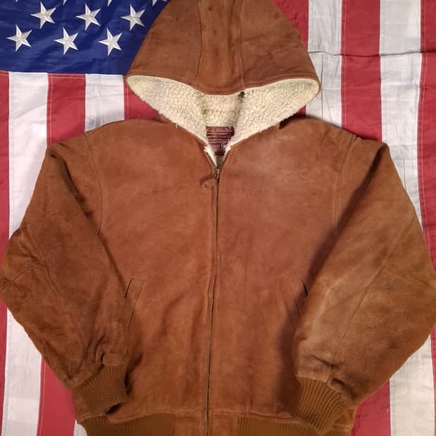 90's 일본판 빈티지 리얼 스웨이드 후드 쉐르파 자켓