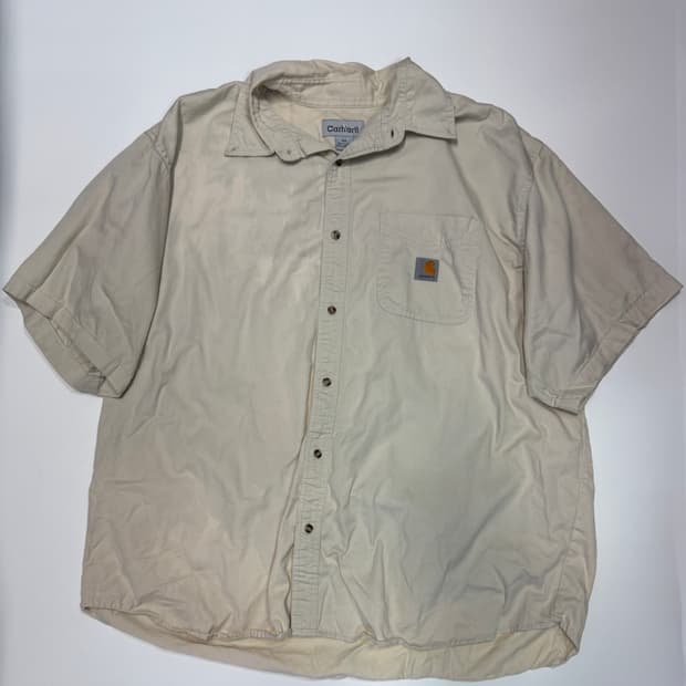칼하트 리메이크 오버핏 베이지 반팔 셔츠 XL~2XL