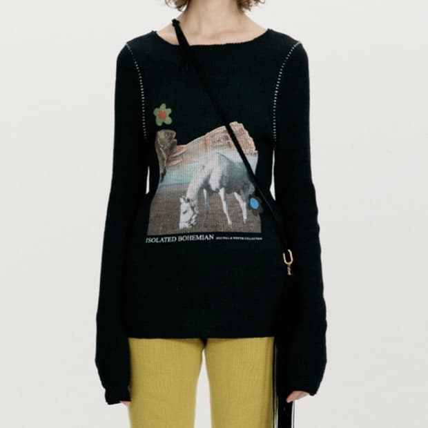 더오픈 프로덕트 HORSE COLLAGE STITCH 니트