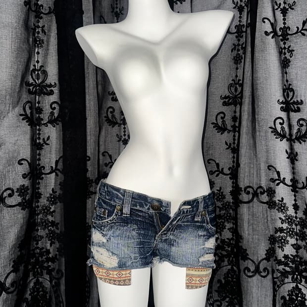 Bohemian denim shorts