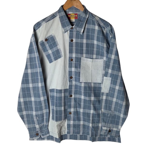 [BOB-COX] 빈티지 밥 칵스 패치워크 체크 셔츠