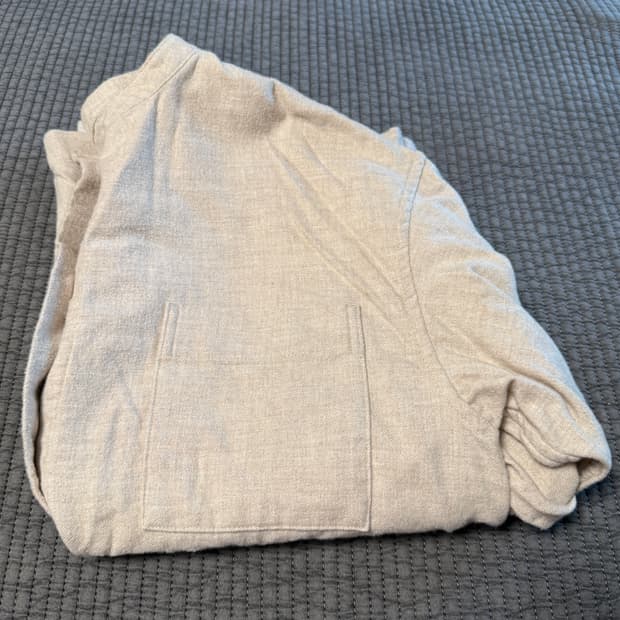 무인양품 오가닉코튼 헨리넥 베이지셔츠 M