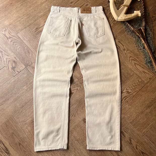 [30]90's 리바이스 오렌지탭 USA Made 550 에크루 데님팬츠