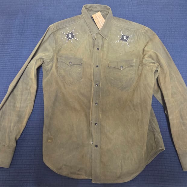 RRL 스터드 웨스턴 데님 셔츠 AL 사이즈