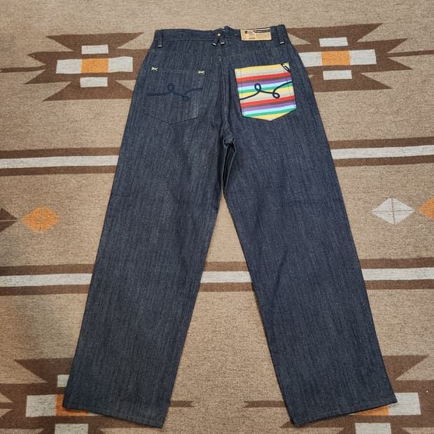 LRG 00s 와이드 데님 팬츠 34 진청 USA