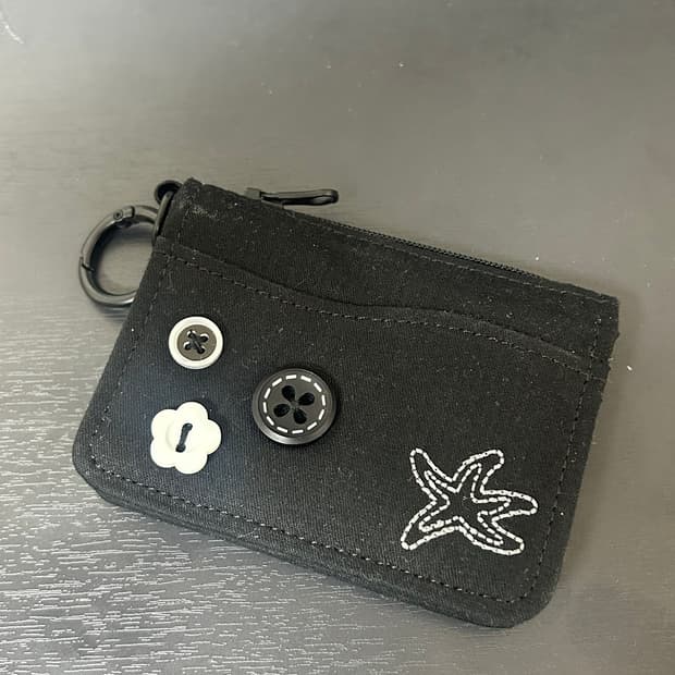 TCM button card wallet (black)