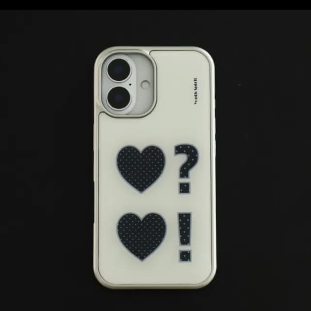 (새상품) 유스스피릿 도트 하트 실버 범퍼케이스 아이폰 15프로