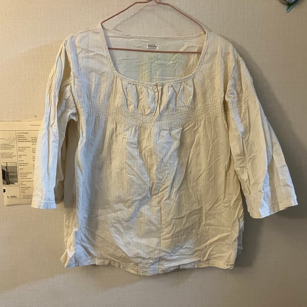빈티지 7부 블라우스