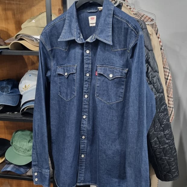 ((리 바 이 스)) 웨스턴 데님셔츠 L(가슴단면54) 상태A급