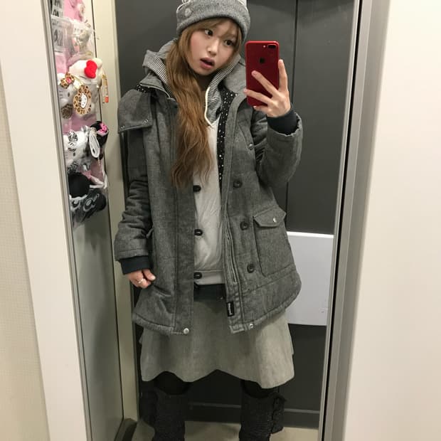 그레이 갭 엑스걸 별패턴 너드 니혼진 코디세트