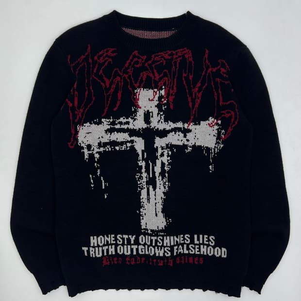 빈티지 y2k 크로스 패턴 니트