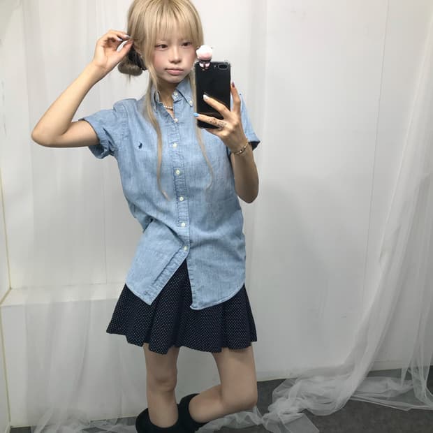 폴로 데님 반팔 셔츠