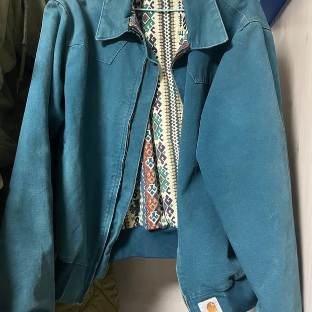 94s OG 칼하트 JS1155 Teal Blue 웨스턴 자켓