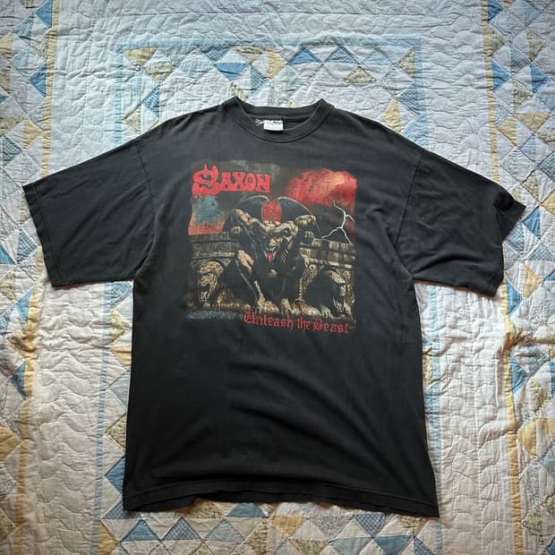 90s Saxon Unleash the Beast Tour T Shirt