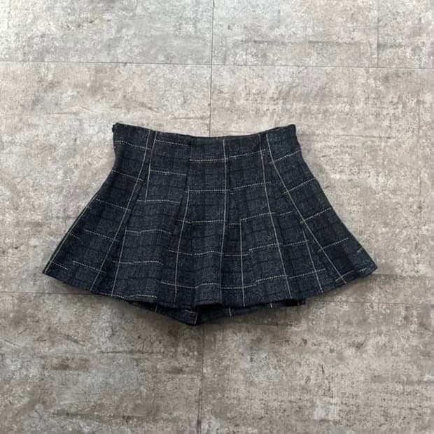 체크 플리츠 긱시크 라떼갸루 스커트 모리걸