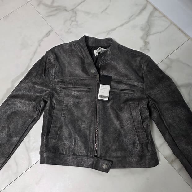 KHNP Leather Jacket Dark Grey