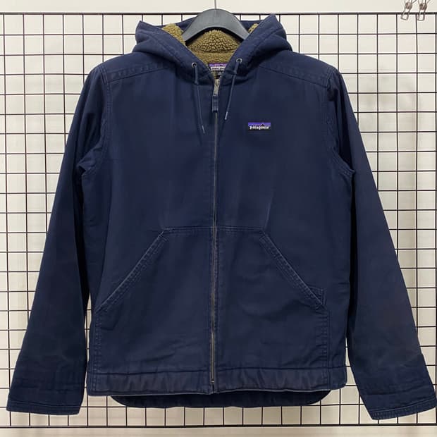 파타고니아 오가닉코튼 캔버스 후드 플리스 워크 자켓