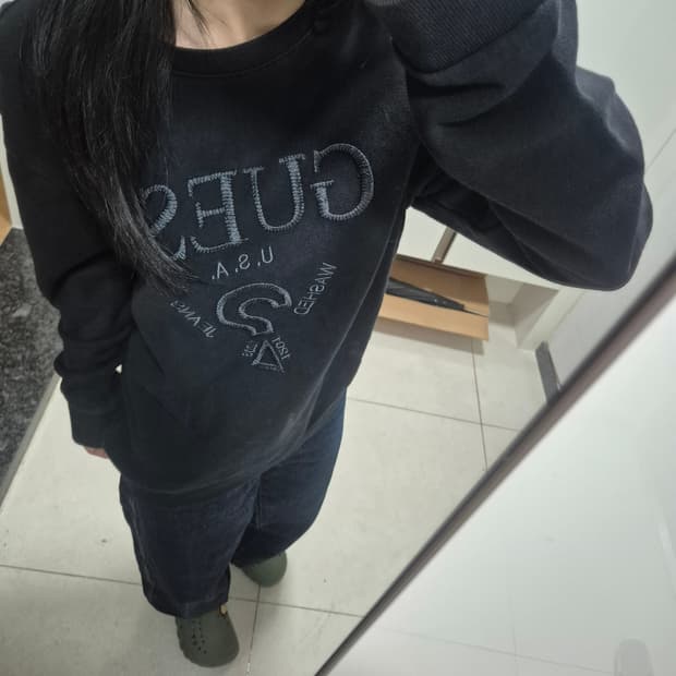 게스 자수 긴팔티