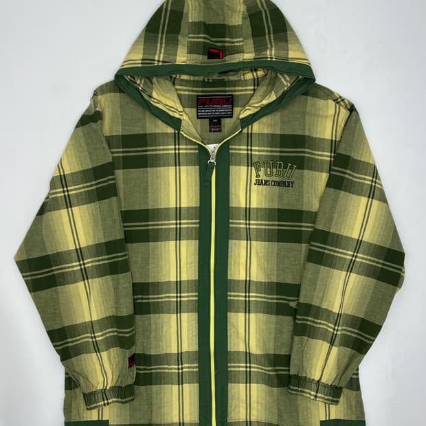 후부 진스 체크 자켓