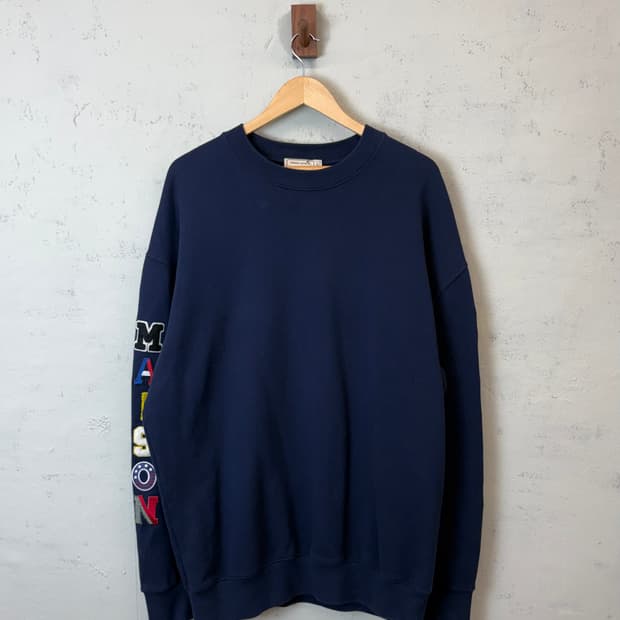 메종키츠네 로고 패치 스웻셔츠 네이비
