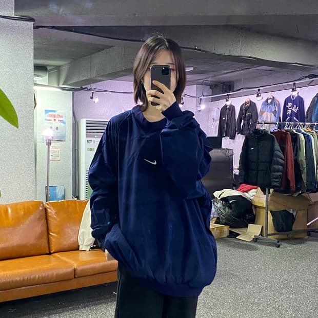 나이키 미들로고 네이비 웜업 B3169