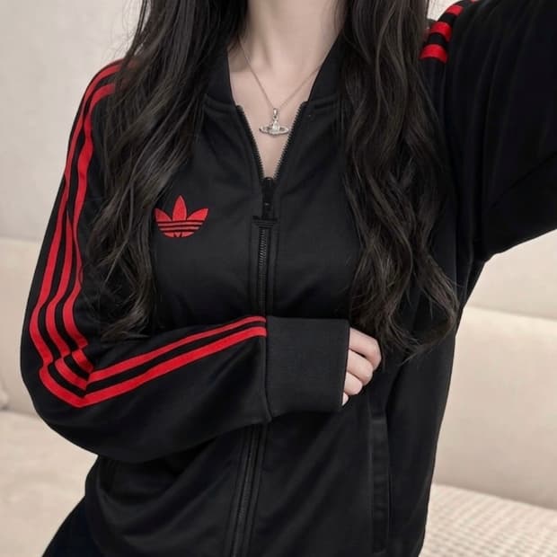 아디다스 파이어버드 검빨 져지 집업 트랙탑