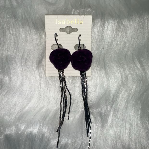 고스펑크 보라 장미 귀걸이