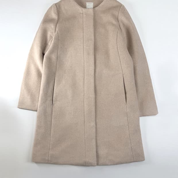 모던 라운드넥 미니멀 울 코트