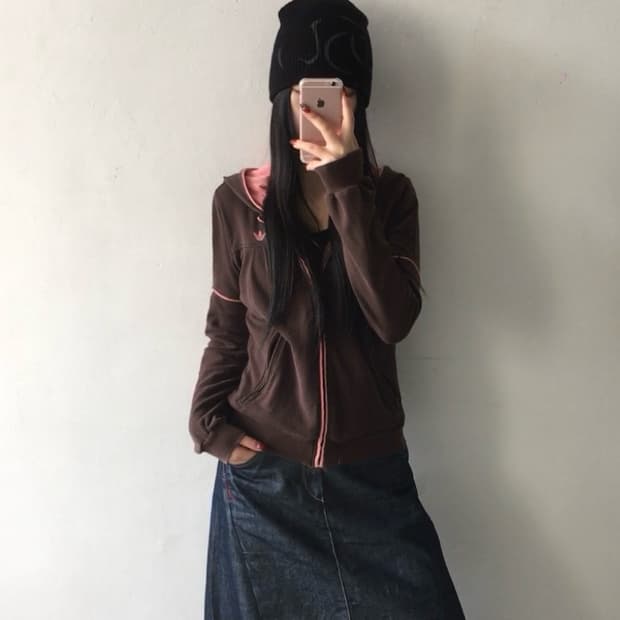 아디다스 가슴로고 후드집업