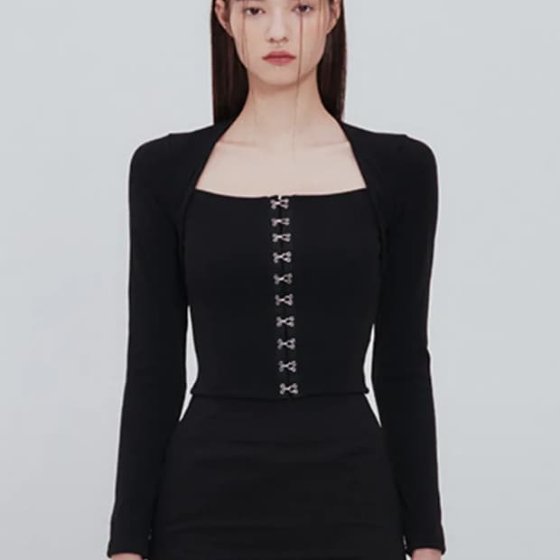 낫 유어 로즈 후크 스퀘어 탑 블랙