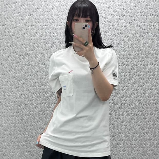 아디다스 빈티지 캐주얼 키치 그래픽 포켓 자수 반팔티 S C12904