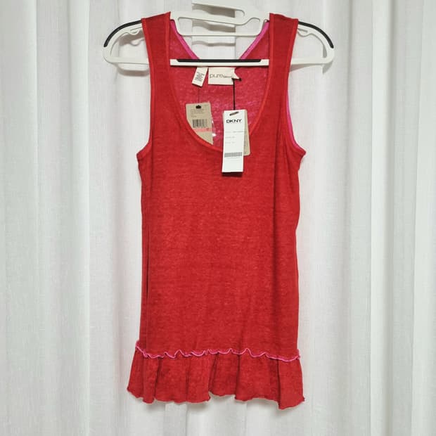 PURE DKNY 도나카란 린넨100% 슬리브리스 (55) 택달린 새상품