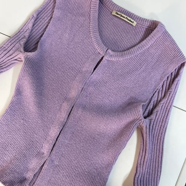 더오픈프로덕트 숄더 컷 가디건 