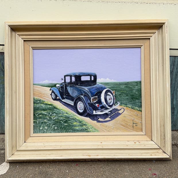 빈티지 소품 USA 캔버스 나무 액자