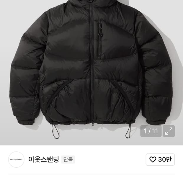 [L] 아웃스탠딩 폴라 구스 다운 파카 블랙
