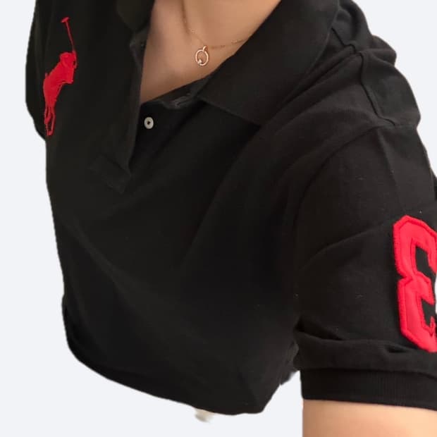 ❤️폴로 랄프로렌 레드 빅포니 커스텀핏 블랙 카라티 PK❤️