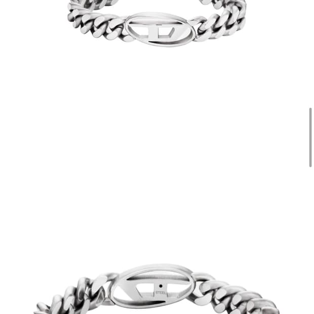 디젤 Dx1432 스테인리스 스틸 체인 브레이슬릿 실버 판매합니다