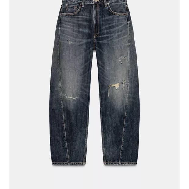 자라 배기 벌룬 미드라이즈 팬츠