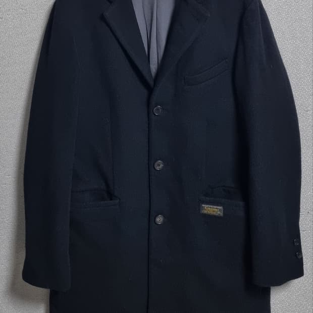 L ) 커버낫 블랙 울100% 코트