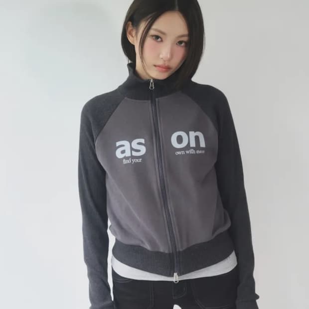 애즈온 SALT ZIP-UP / CHARCOAL