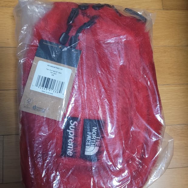 슈프림 x 노스페이스 포우 퍼 웨이스트백 레드 - 20FW