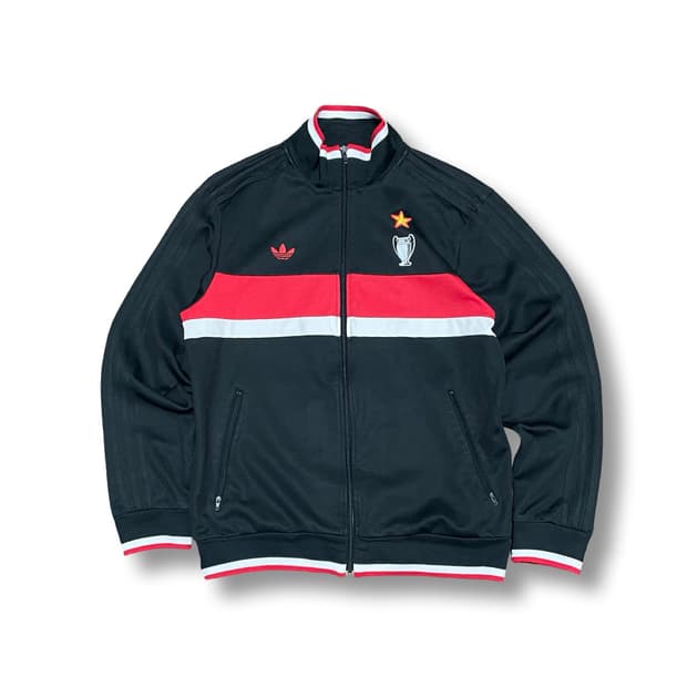[2XL] 아디다스 블랙 AC밀란 트랙탑 져지