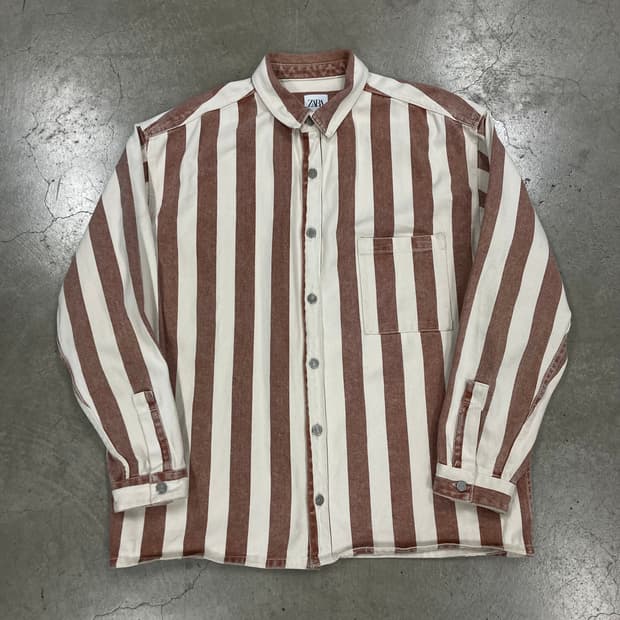 자라 믹스 컬러 스트라이프 패턴 초어 자켓