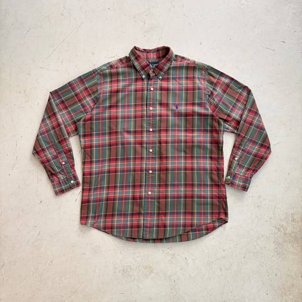 90s 폴로 랄프로렌 빈티지 플란넬 체크셔츠 XL