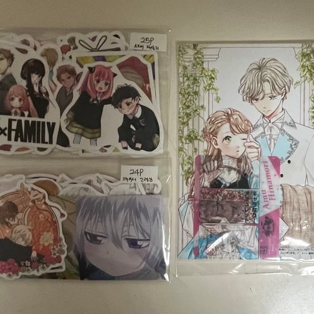 5월5일까지)스파이패밀리,오늘부터신령님,애니 엽서,포카 세트