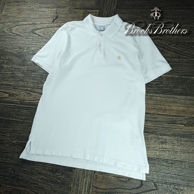 [브룩스브라더스] 로고 자수 PK 셔츠 카라티 화이트 M21610
