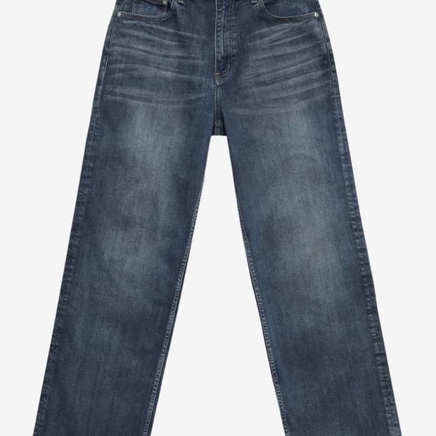 Mod9 워싱 데님 와이드 팬츠